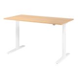 Sitz-Steh-Schreibtisch ECONOMY weiss | elektrisch h�henverstellbar | B160 x T80 cm | Eiche