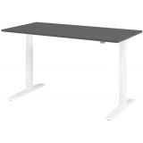 Sitz-Steh-Schreibtisch ECONOMY weiss | elektrisch h�henverstellbar | B160 x T80 cm | Graphit