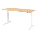 Sitz-Steh-Schreibtisch ECONOMY weiss | elektrisch h�henverstellbar | B180 x T80 cm | Eiche