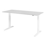 Sitz-Steh-Schreibtisch ECONOMY weiss | elektrisch h�henverstellbar | B180 x T80 cm | Lichtgrau