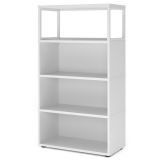 Aktenregal 4 Ordnerhöhen FLEXWALL mit 1 OH offen | 80 cm breit | Weiss