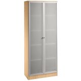 Glaschrank 5OH SOLID | 80 cm breit | Korpus Buche | Front Milchglas