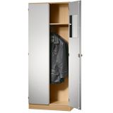 Garderobenschrank 5OH SOLID | 80 cm breit | Korpus Buche | Front Silber