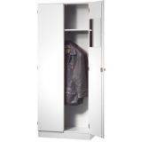 Garderobenschrank 5OH SOLID | 80 cm breit | Korpus Weiß classic | Front Weiß classic