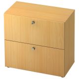 Hängeregisterschrank 2 Ordnerhöhen COMFORT | 80 cm breit | Dekor Buche