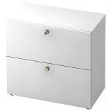 Hängeregisterschrank 2 Ordnerhöhen COMFORT | 80 cm breit | Dekor Weiß classic