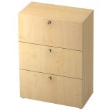 Hängeregisterschrank 3 Ordnerhöhen COMFORT | 80 cm breit | Dekor Ahorn