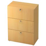 Hängeregisterschrank 3 Ordnerhöhen COMFORT | 80 cm breit | Dekor Buche