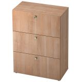 Hängeregisterschrank 3 Ordnerhöhen COMFORT | 80 cm breit | Dekor Nussbaum hell