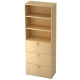 Hängeregisterschrank 6 Ordnerhöhen COMFORT | 80 cm breit | Dekor Ahorn