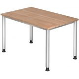 Schreibtisch HERA silver | 120 x 80 cm | Nussbaum hell
