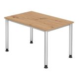 Schreibtisch HERA silver | 120 x 80 cm | Eiche Rustikal