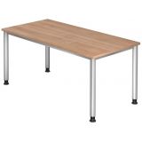 Schreibtisch HERA silver | 160 x 80 cm | Nussbaum hell