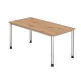 Schreibtisch HERA silver | 160 x 80 cm | Eiche Rustikal