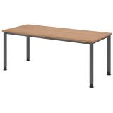 Schreibtisch HERA graphit | 180 x 80 cm | Nussbaum hell