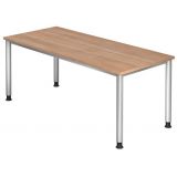 Schreibtisch HERA silver | 180 x 80 cm | Nussbaum hell