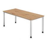 Schreibtisch HERA silver | 180 x 80 cm | Eiche Rustikal 