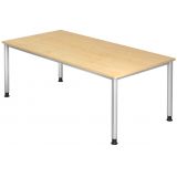 Schreibtisch HERA silver | 200 x 100 cm | Ahorn