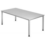 Schreibtisch HERA silver | 200 x 100 cm | Lichtgrau 