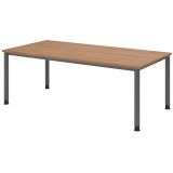 Schreibtisch HERA graphit | 200 x 100 cm | Nussbaum hell