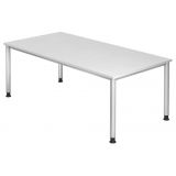 Schreibtisch HERA silver | 200 x 100 cm | Weiß classic