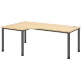Schreibtisch Eckwinkelform HERA graphit | 200 x 120 cm | Ahorn