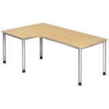 Schreibtisch Eckwinkelform HERA silver | 200 x 120 cm | Ahorn