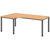 Schreibtisch Eckwinkelform HERA graphit | 200 x 120 cm | Buche