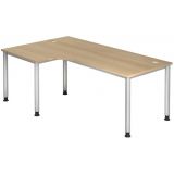 Schreibtisch Eckwinkelform HERA silver | 200 x 120 cm | Eiche