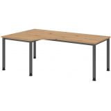 Schreibtisch Eckwinkelform HERA graphit | 200 x 120 cm | Eiche Rustikal