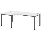 Schreibtisch Eckwinkelform HERA graphit | 200 x 120 cm | Wei� classic