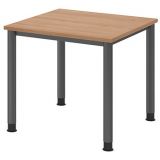 Schreibtisch HERA graphit | 80 x 80 cm | Nussbaum hell