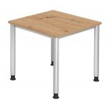 Schreibtisch HERA silver | 80 x 80 cm | Eiche Rustikal