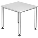Schreibtisch HERA silver | 80 x 80 cm | Weiß classic