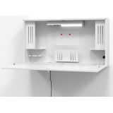 Wandschreibtisch klappbar | Mini Home Office Sektretär | Weiß classic