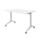 Klapptisch YPSILON | 120 x 80 cm | Wei� classic/Silber