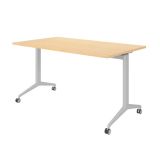 Klapptisch YPSILON | 140 x 80 cm | Ahorn/Silber