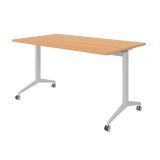 Klapptisch YPSILON | 140 x 80 cm | Buche/Silber