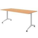 Klapptisch YPSILON | 180 x 80 cm | Buche/Silber