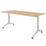 Klapptisch YPSILON | 180 x 80 cm | Eiche/Silber