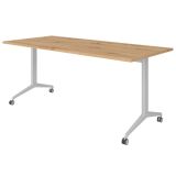 Klapptisch YPSILON | 180 x 80 cm | Eiche Rustikal/Silber