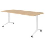 Klapptisch YPSILON | 180 x 80 cm | Eiche/Weiß