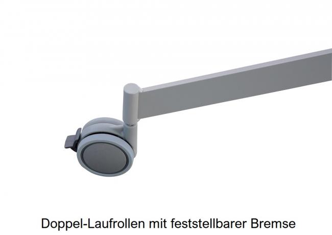 fahrbarer Klapptisch mit einklappbarer Tischplatte um 90° | Eiche