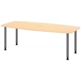 Konferenztisch PROFI mit Rundfüßen | 220 x 103 cm | Ahorn/Graphit