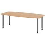 Konferenztisch PROFI mit Rundf��en | 220 x 103 cm | Eiche/Graphit 