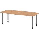 Konferenztisch PROFI mit Rundfüßen | 220 x 103 cm | Eiche Rustikal/Graphit