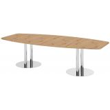 Konferenztisch PROFI mit Säulenfüßen | 280 x 130 cm | Eiche Rustikal/Chrom