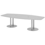 Konferenztisch PROFI mit Säulenfüßen | 280 x 130 cm | Lichtgrau/Silber