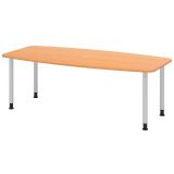 Konferenztisch PROFI One | 220 x 103/83 cm | Buche/Silber