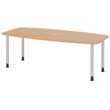 Konferenztisch PROFI One | 220 x 103/83 cm | Eiche/Silber